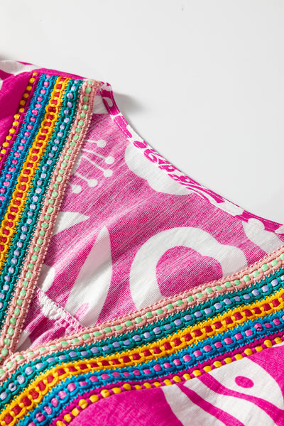 Hot Pink Ikat Heart Mini Dress