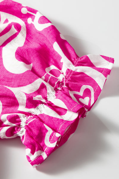 Hot Pink Ikat Heart Mini Dress