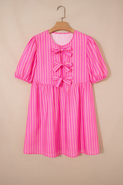 Pink Lemonade Bow Babydoll Dress