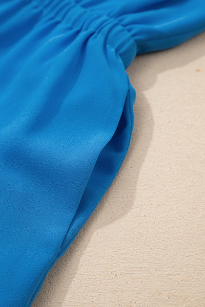 Azure Breeze Cinched Shirt Dress