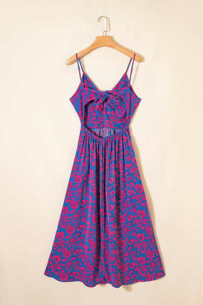 Vivid Floral Twist Maxi Dress