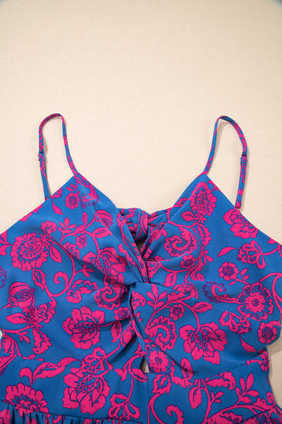 Vivid Floral Twist Maxi Dress