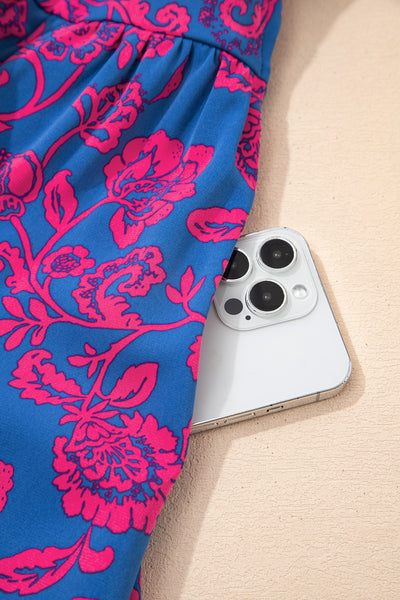 Vivid Floral Twist Maxi Dress