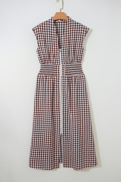Gingham Zip Midi Sundress