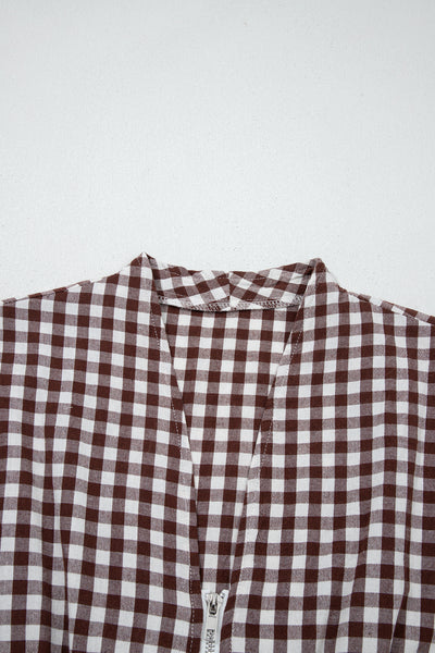 Gingham Zip Midi Sundress