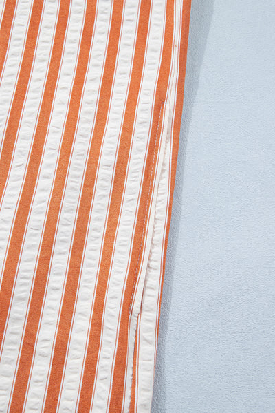 Caramel Coast Seersucker Shift Dress