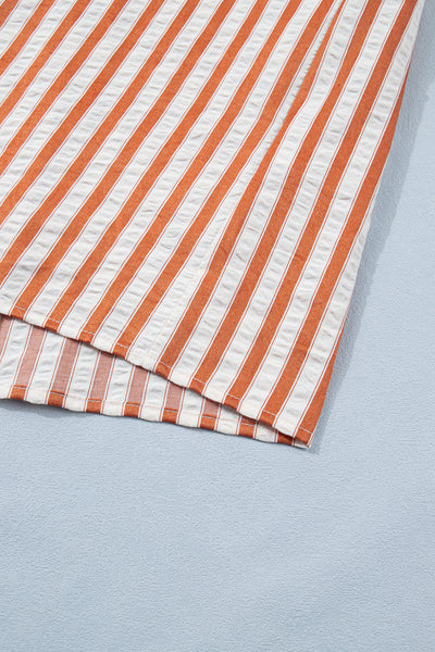 Caramel Coast Seersucker Shift Dress