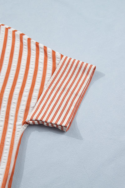Caramel Coast Seersucker Shift Dress