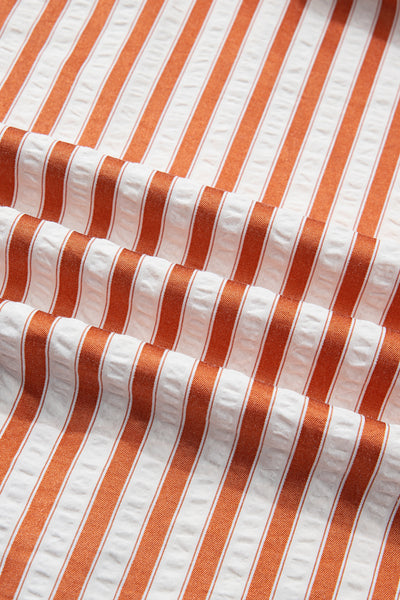 Caramel Coast Seersucker Shift Dress