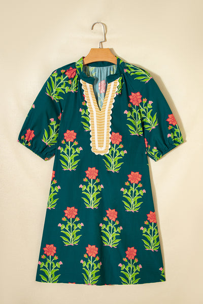 Garden Stripe Contrast Mini Dress