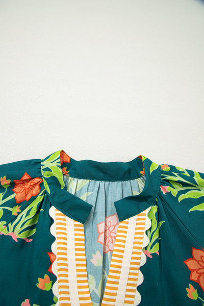 Garden Stripe Contrast Mini Dress