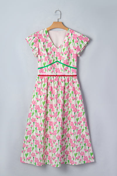 Blushing Meadow Midi Dress
