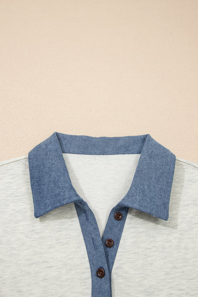 Coastal Stroll Denim Polo Dress