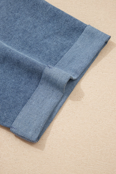 Coastal Stroll Denim Polo Dress