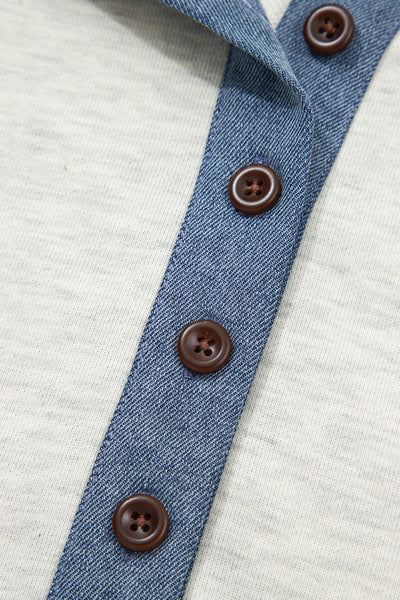 Coastal Stroll Denim Polo Dress