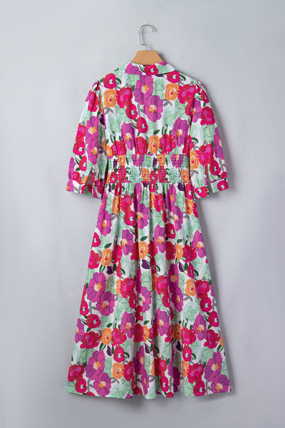Marigold Muse Floral Zip Midi Dress