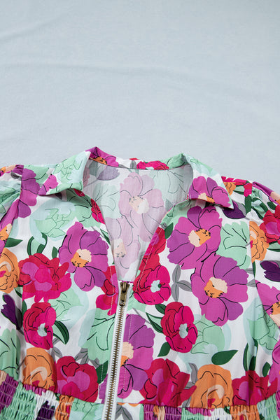 Marigold Muse Floral Zip Midi Dress