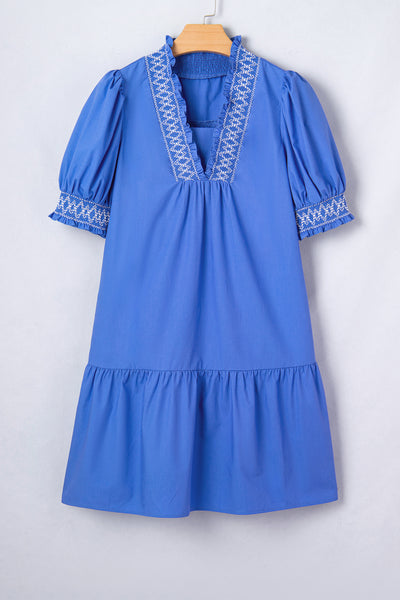 Coastal Charm Smocked Mini Dress