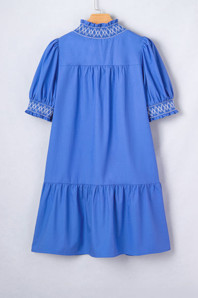 Coastal Charm Smocked Mini Dress