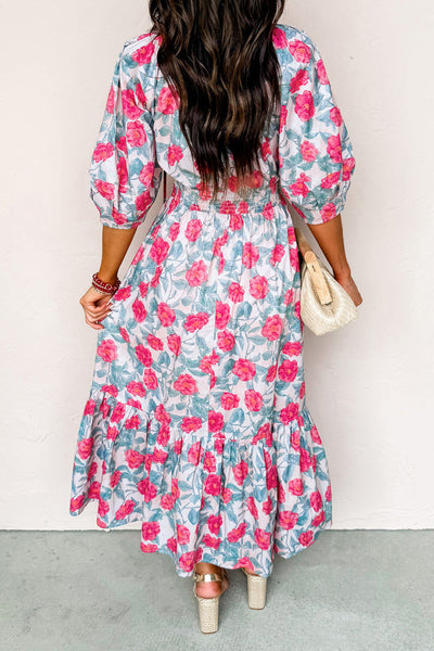 Rosalie Bloom Smocked Midi Dress