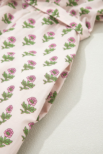 Blushing Meadow Scallop Midi Dress