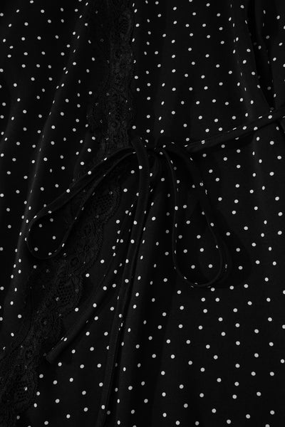 Midnight Charm Lace Wrap Dress