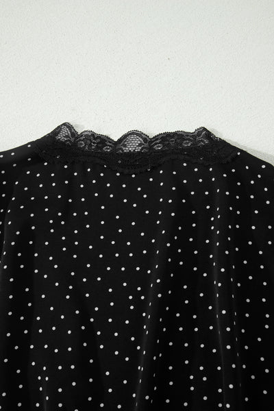 Midnight Charm Lace Wrap Dress