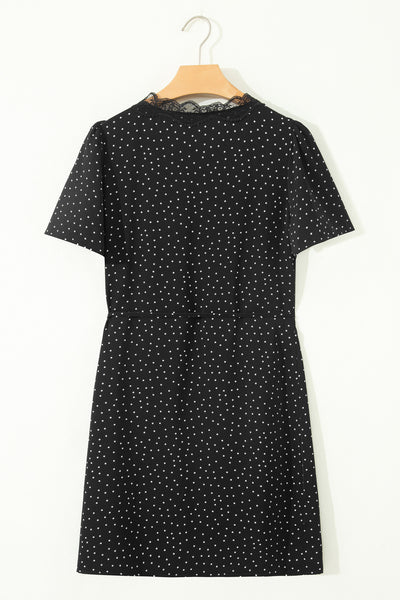 Midnight Charm Lace Wrap Dress