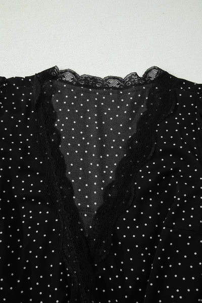 Midnight Charm Lace Wrap Dress