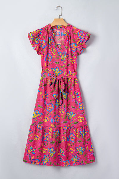 Fiesta Bloom Ruffle Midi Dress