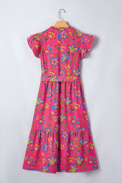Fiesta Bloom Ruffle Midi Dress