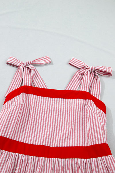 Cherry Coastline Tie-Shoulder Maxi Dress