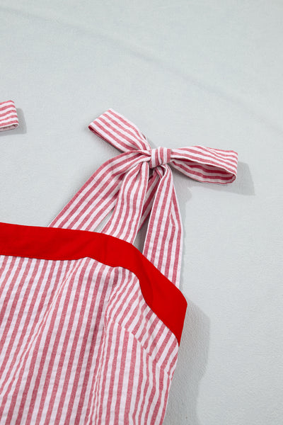Cherry Coastline Tie-Shoulder Maxi Dress