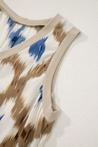 Santorini Skies Ikat Midi Dress