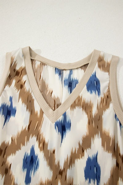 Santorini Skies Ikat Midi Dress