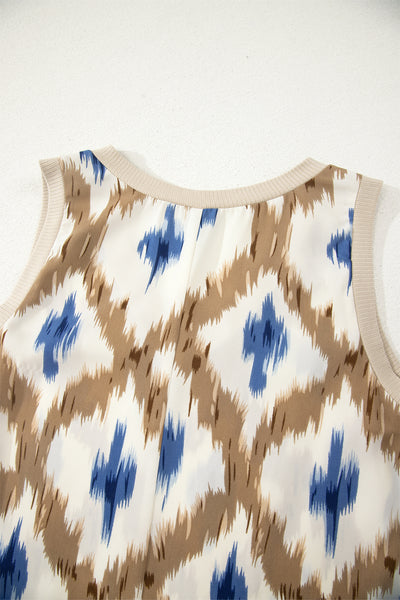 Santorini Skies Ikat Midi Dress