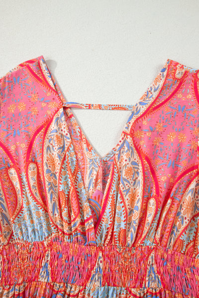 Santorini Sunset Paisley Maxi Dress