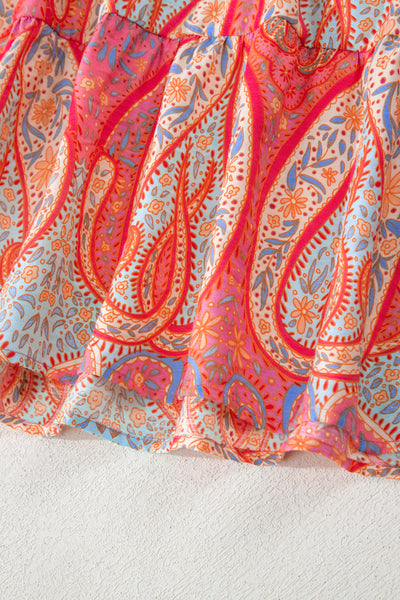 Santorini Sunset Paisley Maxi Dress