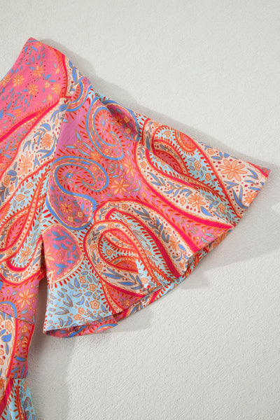 Santorini Sunset Paisley Maxi Dress