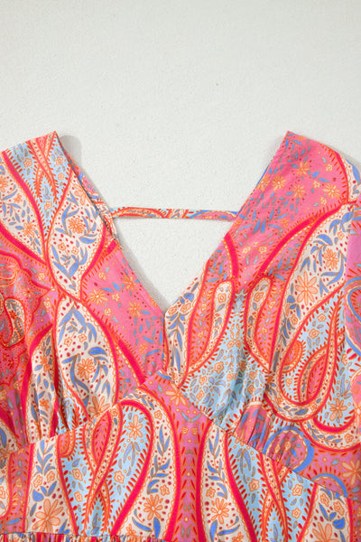 Santorini Sunset Paisley Maxi Dress