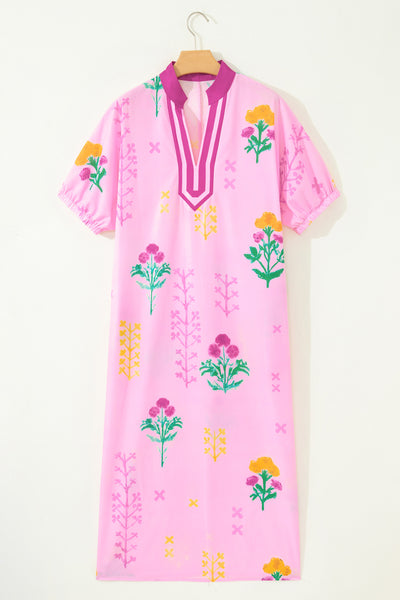 Pink Petals Promenade Midi Dress