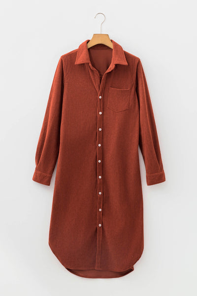 Autumn Hearth Corduroy Shirt Dress