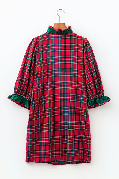 Holly Manor Plaid Ruffle Shirt Dress