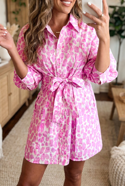 Pink Petal Wild Shirt Dress