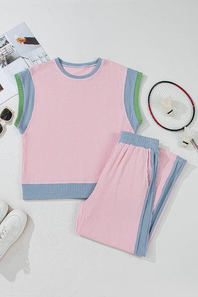 Pastel Ribbed Lounge Set