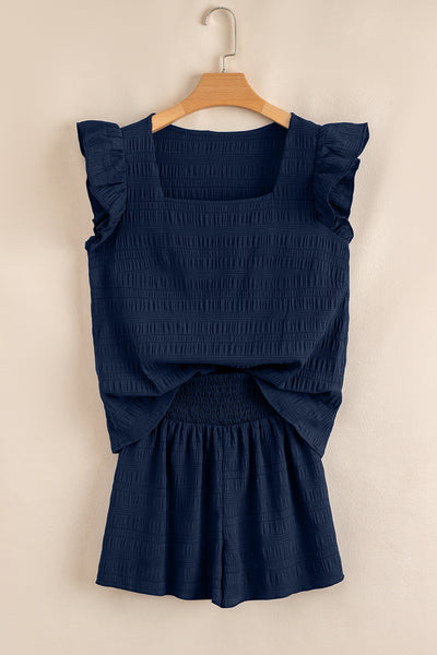 Midnight Breezy Ruffle Set