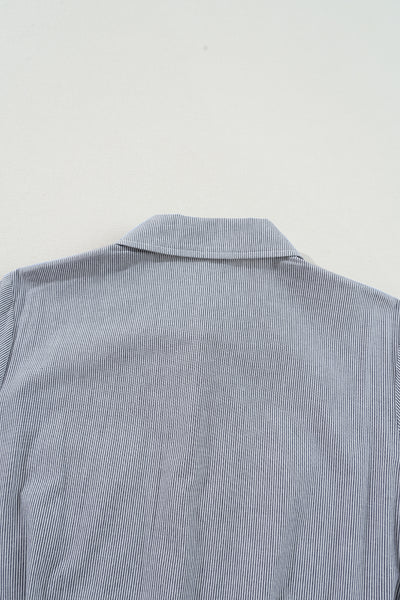 Seersucker Belted Utility Romper