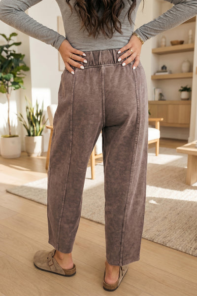 Cocoa Drift Mineral Wash Barrel Pants
