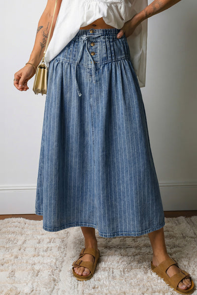 Bluebell Breeze Denim Midi Skirt