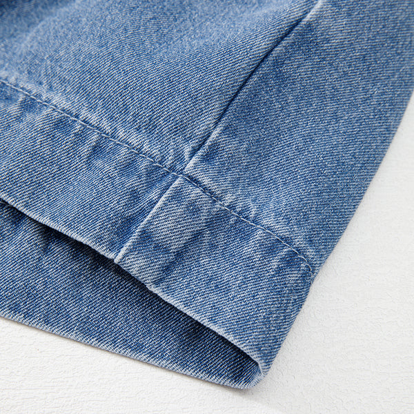 Denim Bow Peplum Top